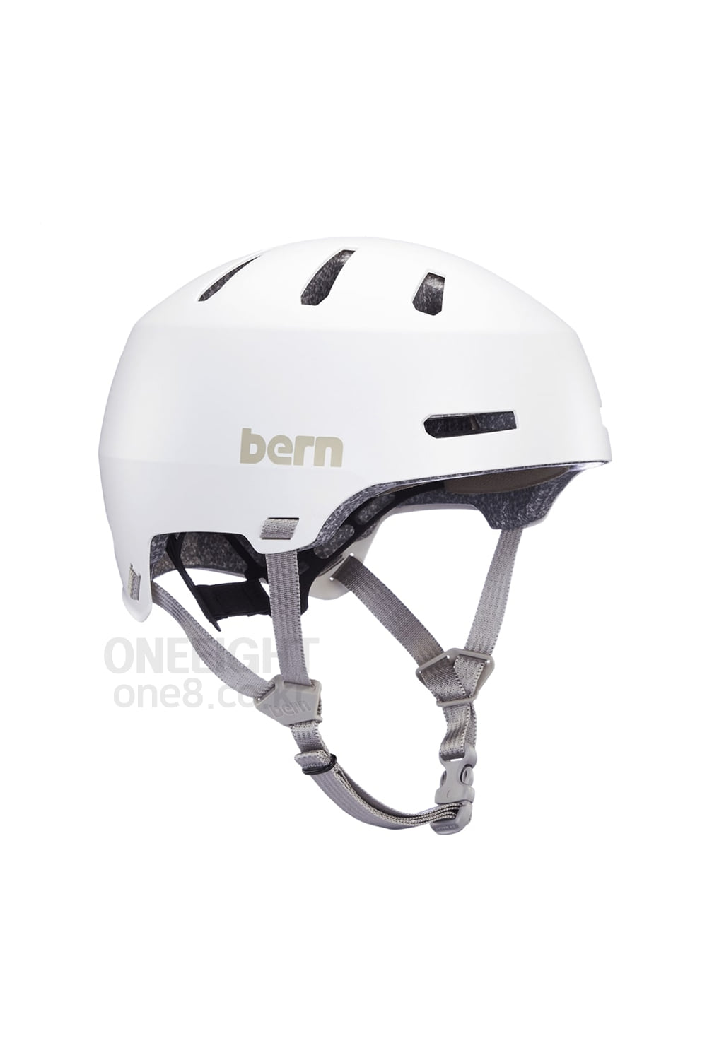번/베른 헬멧 마콘 2.0 아시안핏 2122 BERN_MACON 2.0_MATTE WHITE W/GREY LINER (귀마개없는모델)_DFBE109WH